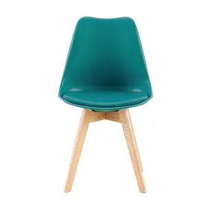 Nero Upholstered Dining Chair (Set of 2) Turquoise / Oak