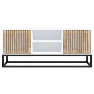 Berkfield TV Cabinet White 105x30x45 cm Engineered Wood and Iron