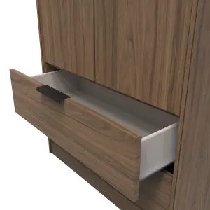 Fuji 2 Door 2 Drawer Wardrobe in Carini Walnut (Ready Assembled)