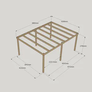 Garden Pergola 6 Posts - Wood - L420 x W480 x H270 cm - Light Green