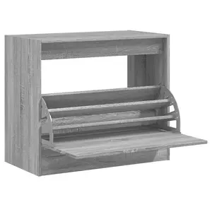 Shoe Cabinet Grey Sonoma 80x42x69 cm Engineered Wood