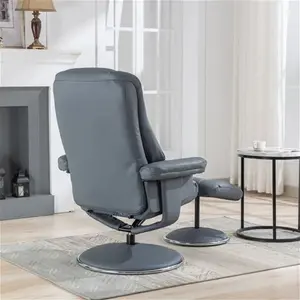 Denver Real Leather Luxury Swivel Recliner Chair