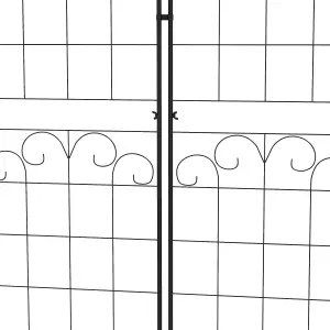 Outsunny Set of 2 Metal Trellis for Climbing Plants, Floral Design, 50 x 180cm