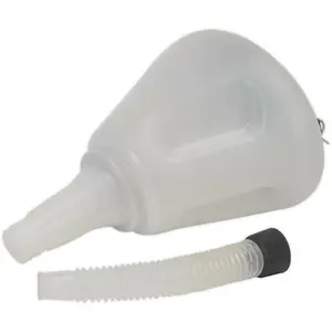 200mm Heavy Duty Funnel with Lid and Flexi Spout - Ideal for DIY and Professional Use