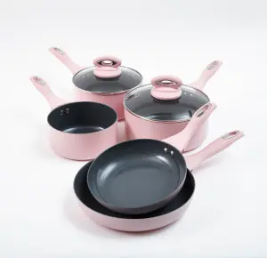 Cermalon Blush Pink 5 Piece Cookware Set