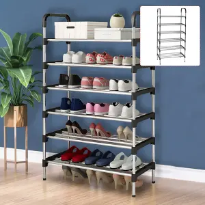 6 Tiers Shoe Rack Shoe Storage Organizer Shelf Space Saving Display Shelves