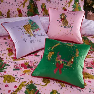 furn. Purrfect Christmas Festive Reversible Duvet Cover Set