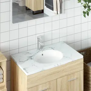 Bathroom Sink White 33x29x16.5 cm Oval Ceramic