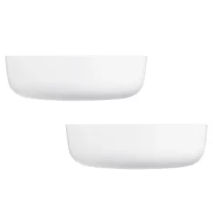 URBNLIVING 26cm Diameter Set of 2 White Serving Bowl Food Dishes