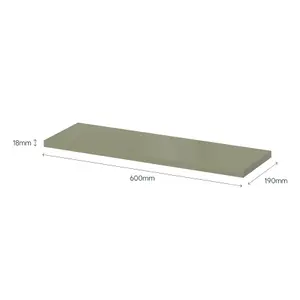 GoodHome Rigga Modular Tea green Timber Rectangular Floating shelf (L)60cm x (D)19cm