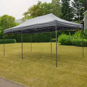 Heavy Duty 3x6m Pop-Up Gazebo - Grey Waterproof Outdoor Canopy for Events