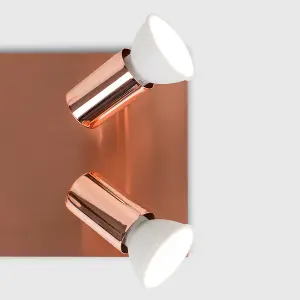 ValueLights Consul Modern Rectangular Copper Effect 6 Way Adjustable GU10 Ceiling Spotlight