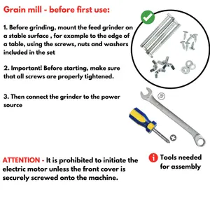 Electric Farm Feed Grinding Machine 240kg/h Capacity, 4 Mesh Sizes - Perfect for Poultry Grain Crushing - Wheat Corn Oats and More