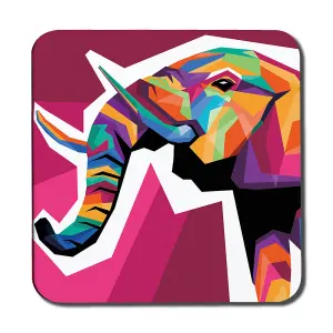 Colorful illustration of Elephant head in WPAP style (Coaster) / Default Title