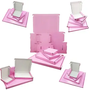 5 x Bright Pink Postal Packing Shipping Die Cut Boxes C5 Size