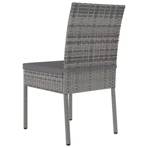 Berkfield Garden Dining Chairs 2 pcs Poly Rattan Grey