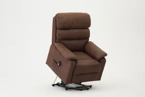 Blair Electric Recliner Lift And Tilt Riser Armchair Air Leather, Brown