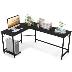 Costway L-Shaped Home Office Desk Computer Corner Desk Gaming Table with CPU Stand