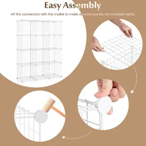 Costway 12 Cube Storage Shelf Rack DIY Wire Grid Bookcase Display Cabinet Organiser