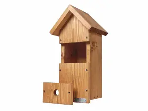 Green Feathers Wired Network 1080p HD Camera and Large Wooden Bird Box Starter Pack