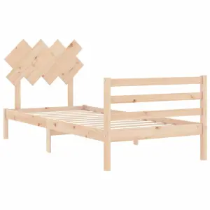 Berkfield Bed Frame with Headboard 90x200 cm Solid Wood