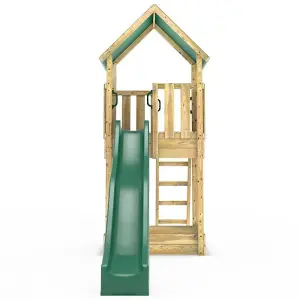 Rebo Modular Wooden Climbing Frame Adventure Playset - Tower Canvas Roof