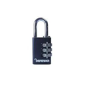 DEFENDER Black Die-Cast Combination Padlock 30mm