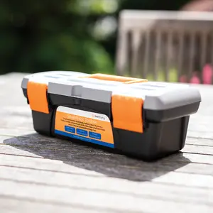 Durable Plastic Small Toolbox with Double Clasp Fastening and Carry Handle