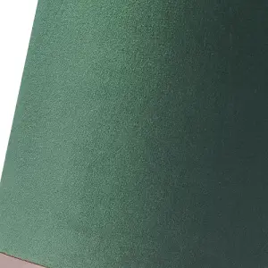 Contemporary Emerald Forest Green Soft Velvet 12 Lamp Shade with Copper Ring