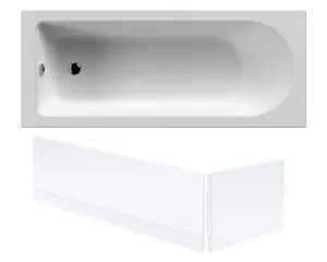 Round Single Ended Bath with Front and End Bath Panel - 1700 x 700mm