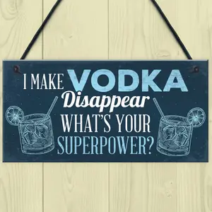 Red Ocean Novelty Funny Make Vodka Disappear Gift Man Cave Home Bar Hanging Wall Plaque Pub Sign Gift