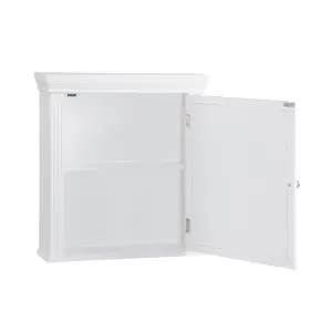 Teamson Home Wall Mounted Mirrored Bathroom Medicine Cabinet, Bathroom Storage, White