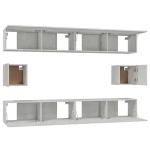 Berkfield 6 Piece TV Cabinet Set Concrete Grey Engineered Wood