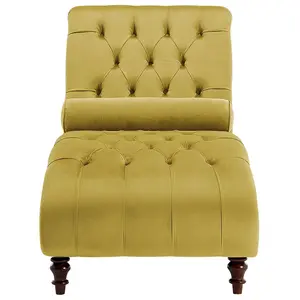 Velvet Chaise Lounge Mustard MURET