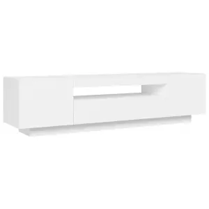 Berkfield TV Cabinet with LED Lights White 160x35x40 cm