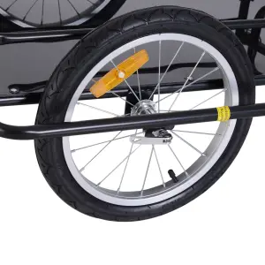 HOMCOM Folding Bicycle Cargo Storage Cart and Luggage Trailer with Hitch