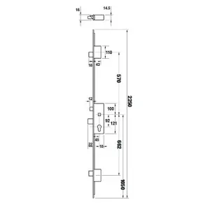 ERA 3 Point Door Lock 2 Linear 45mm Backset - Stainless Steel