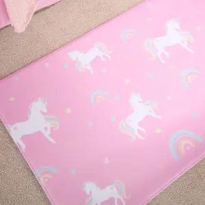 Unicorn Kids Rug Washable Supersoft Carpet Anti Slip Living Bedroom Floor Mat