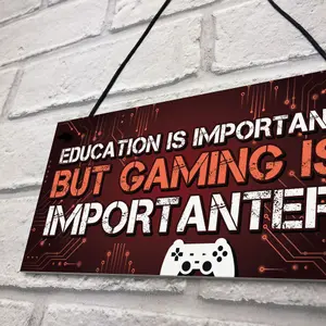 Red Ocean Funny Gaming Sign Playstation Inspired Novelty Christmas Gift For Brother Son Gamer Gaming Room Sign