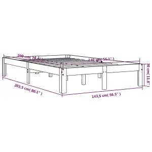 Berkfield Bed Frame without Mattress Wax Brown 140x200 cm Solid Wood Pine