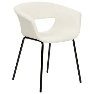 Set of 2 Dining Chairs ELMA Boucle Off-White