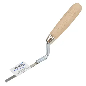 Toolty Tuck Pointing Jointing Finger Trowel with Wooden Handle 6mm Stainless Steel DIY