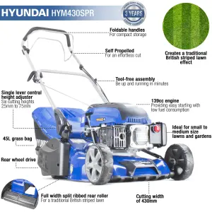 Hyundai HYM430SPR 139cc Petrol Rotary Lawnmower