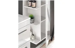 Bathroom Cabinet Wall Storage Slim Modern Unit Soft Close White Gloss Twist