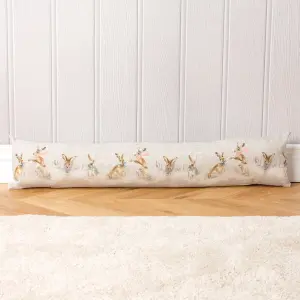 Evans Lichfield Snowy Hares Watercolour Printed Draught Excluder