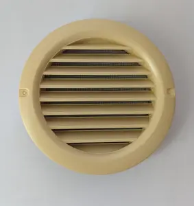 100mm Round Grille Beige with Fly Screen (4" Spigot)