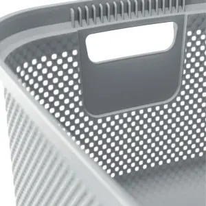 Keeeper Laundry Basket with Side Handles & Air-Permeable Nordic Grey