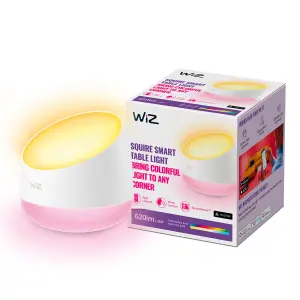 WiZ Squire Colour Portable - UK Plug, Smart Connected WiFi Table Top Light with App Control