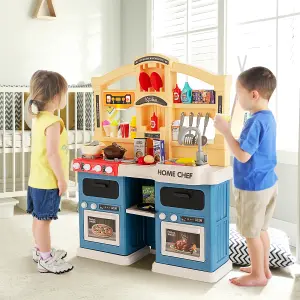 Costway 69PCS Kids Play Kitchen Children Pretend Role Play Toy Set Simulated Food Age 3+