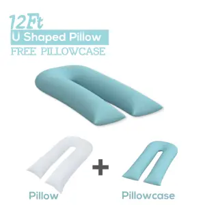 12FT U Pillow with FREE Pillowcase Maternity Pregnancy Support U Shaped Pillow